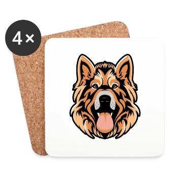 Kaukasischer Schäferhund - Untersetzer (4er-Set) - Weiß - Vorne