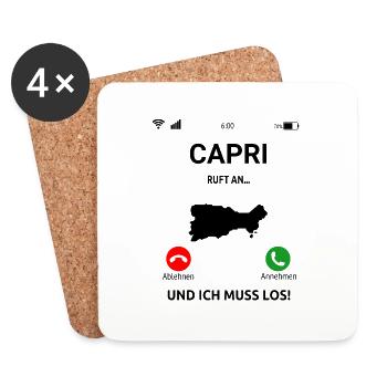 Capri Italien Mittelmeer Insel Urlaub Idee - Untersetzer (4er-Set) - Weiß - Vorne