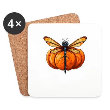 Dragonfly Pumpkin Lazy Halloween Party Costume Enfant - Dessous de verre (lot de 4) - blanc - Devant