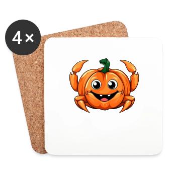 Citrouille de crabe Paresseux Halloween Party Costume Enfants - Dessous de verre (lot de 4) - blanc - Devant