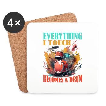 Everything I Touch Becomes A Drum 19 - Coasters (set of 4) - white - Front