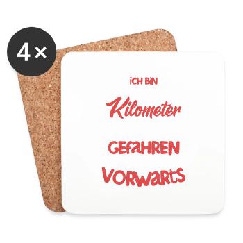 Ich bin mehr Kilometer rückwärts gefahren LKW Fahr - Untersetzer (4er-Set) - Weiß - Vorne