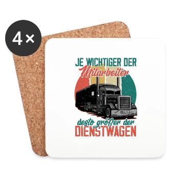 Je wichtiger der Mitarbeiter LKW Fahrer Trucker - Untersetzer (4er-Set) - Weiß - Vorne