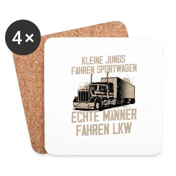 Echte Männer fahren LKW Trucker - Untersetzer (4er-Set) - Weiß - Vorne