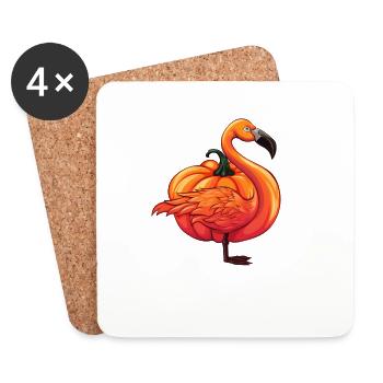 Flamingo Citrouille Paresseux Halloween Party Costume Enfants - Dessous de verre (lot de 4) - blanc - Devant