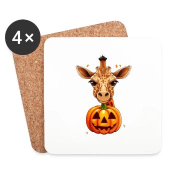 Giraffe Pumpkin Lazy Halloween Party Costume - Coasters (set of 4) - white - Front