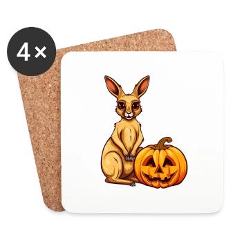 Kangourou Citrouille Lazy Halloween Costume de fête pour - Dessous de verre (lot de 4) - blanc - Devant