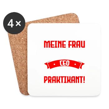 Frau ist ceo - Lustige Rentner Shirts - Untersetzer (4er-Set) - Weiß - Vorne