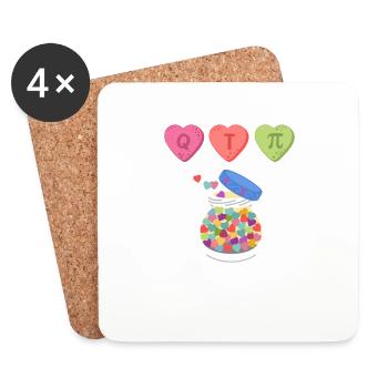 Funny Pi Day Math Symbol Science Cutie (QT) - Coasters (set of 4) - white - Front
