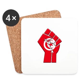 Tunesien Flagge Tunesischer Country Pride Native - Untersetzer (4er-Set) - Weiß - Vorne