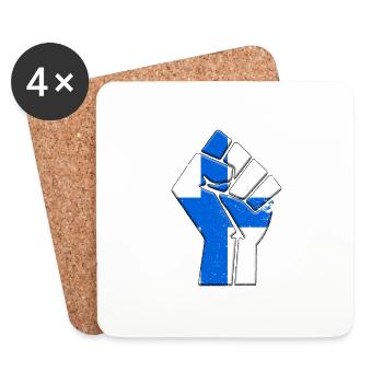 Finlande Drapeau Pays finlandais Fierté Famille autochtone - Dessous de verre (lot de 4) - blanc - Devant