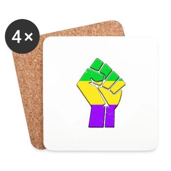 Mardi Gras Flag - Coasters (set of 4) - white - Front