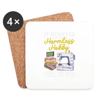 In the beginning it was a harmless hobby: sewing, quilting - Coasters (set of 4) - white - Front