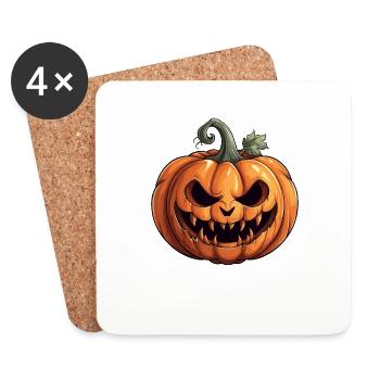 Funny Pumpkin Face Costume Pumpkin Easy Halloween - Dessous de verre (lot de 4) - blanc - Devant