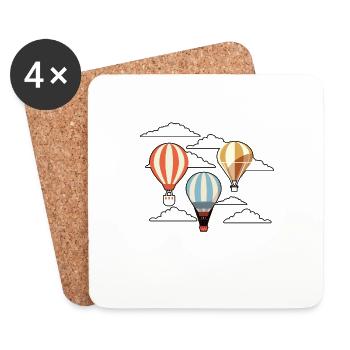 Balloons For Hot Air Balloon Pilots Hot Air Balloon - Coasters (set of 4) - white - Front