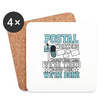 Postal Workers We Don't Stop Postangestellter - Coasters (set of 4) - white - Front