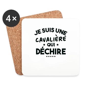 Je suis Une cavalière Qui déchire - Dessous de verre (lot de 4) - blanc - Devant