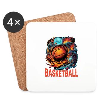 Sorry Can't Basketball Bye 4 - Untersetzer (4er-Set) - Weiß - Vorne