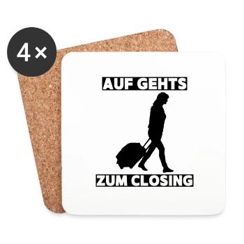 Auf gehts zum Malle Closing! Party, Mallorca, JGA! - Untersetzer (4er-Set) - Weiß - Vorne