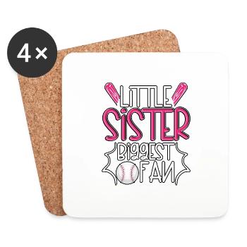 Little Sister Biggest Fan Für Teens Kinder - Untersetzer (4er-Set) - Weiß - Vorne