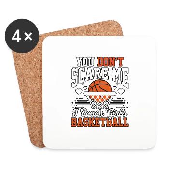 Tu ne me fais pas peur J’entraîne des filles de basketball - Dessous de verre (lot de 4) - blanc - Devant