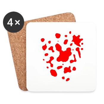 Drop stain pattern - Coasters (set of 4) - white - Front