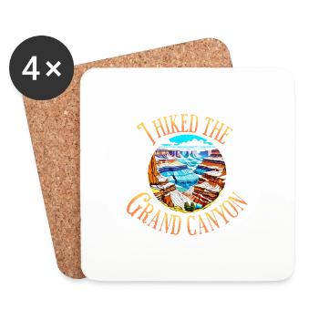 I hiked the Grand Canyon Arizona Men Women - Coasters (set of 4) - white - Front