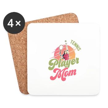 Ma joueuse de tennis préférée m’appelle Maman Raquette de sport - Dessous de verre (lot de 4) - blanc - Devant
