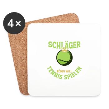 Reichet mir den Schläger ihr Narren Tennis Club Ve - Untersetzer (4er-Set) - Weiß - Vorne