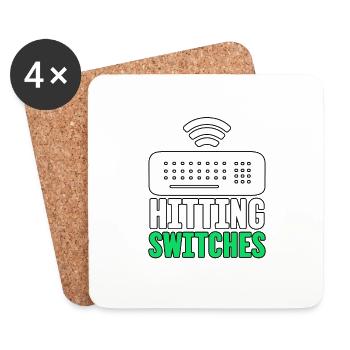 Hitting Switches Für IT Tech Job System Network - Untersetzer (4er-Set) - Weiß - Vorne