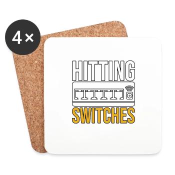 Hitting Switches Für IT Tech Job System Network - Untersetzer (4er-Set) - Weiß - Vorne