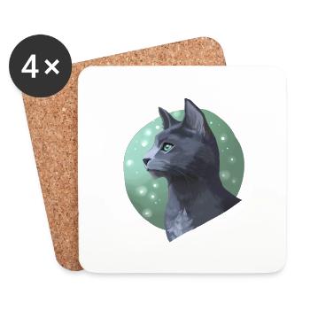 Needletail Needle Tail Warrior Cats Grey Cat - Coasters (set of 4) - white - Front