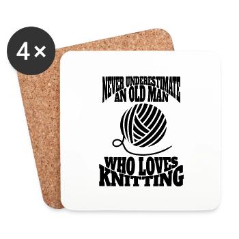 Knitting, Crochet, Seamstress, Knitter, Tailor - Coasters (set of 4) - white - Front
