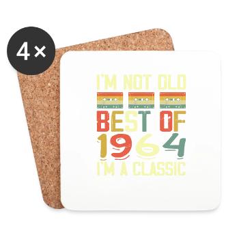 1964 I'm Not Old I'm Classic Vintage 1964 Geburtstag - Untersetzer (4er-Set) - Weiß - Vorne