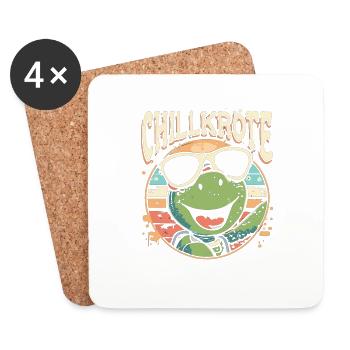 Relaxed Turtle Chill Toad - Coasters (set of 4) - white - Front