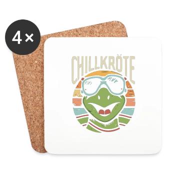 Relaxed Turtle Chill Toad - Coasters (set of 4) - white - Front