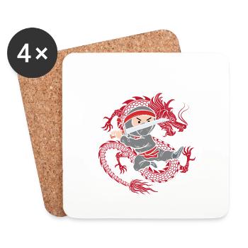Attention: I'm six - Coasters (set of 4) - white - Front