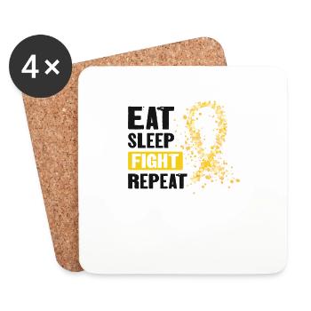 CureFest 2023 CureFest pour les patients atteints de cancer infantile - Dessous de verre (lot de 4) - blanc - Devant