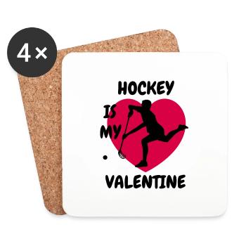 Hockey Geschenk Unihockey Hockeyspieler Feldhockey - Untersetzer (4er-Set) - Weiß - Vorne