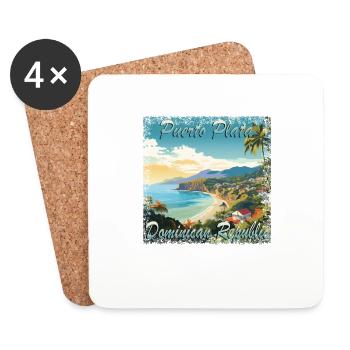 Flair estival à Puerto Plata: charme grunge de la - Dessous de verre (lot de 4) - blanc - Devant