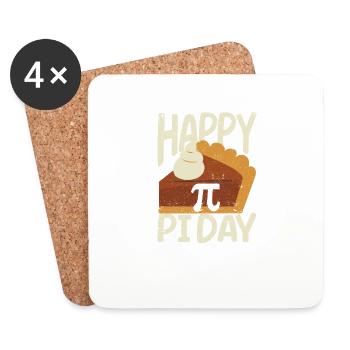 Happy Pi Day 3.14 Mathematiklehrer Groovy - Untersetzer (4er-Set) - Weiß - Vorne