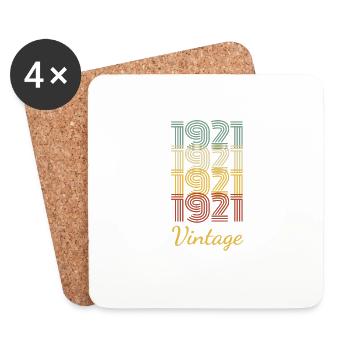 Cadeau d’anniversaire vintage né en 1921 Slogan Turning - Dessous de verre (lot de 4) - blanc - Devant
