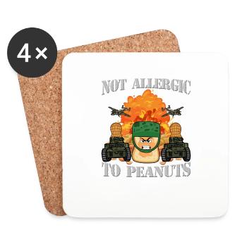 Humour Pas allergique aux arachides Casse-Noisette Allergie - Dessous de verre (lot de 4) - blanc - Devant
