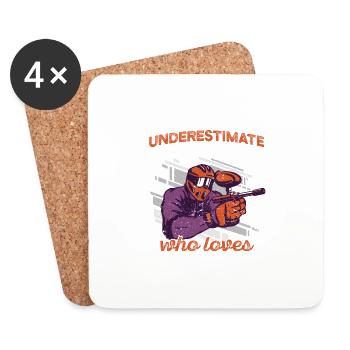 Never underestimate an old man who paints - Coasters (set of 4) - white - Front
