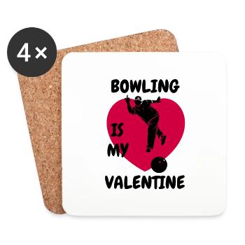 Bowling Club Bowling Skittles Bowler Skittles Club - Coasters (set of 4) - white - Front
