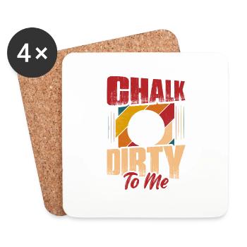 Chalk Dirty To Me Billiard Player PoolBillard Snoo - Untersetzer (4er-Set) - Weiß - Vorne