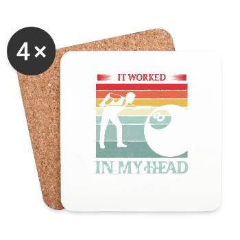 It Worked In My Head Billard Pool Billiard Player - Untersetzer (4er-Set) - Weiß - Vorne
