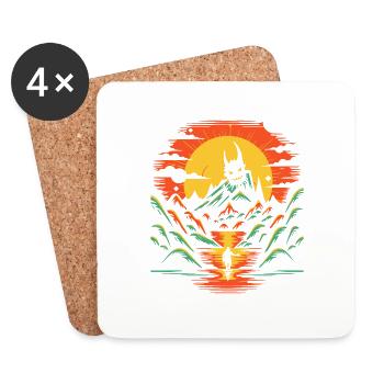 Confront your demons, explore nature - Coasters (set of 4) - white - Front