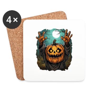 Halloween Emerging Hands Spooky Pumpkin - Untersetzer (4er-Set) - Weiß - Vorne