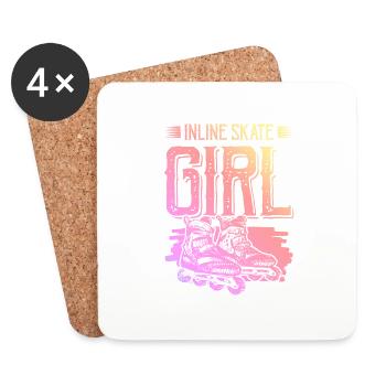 Skate Inline Girls - Coasters (set of 4) - white - Front